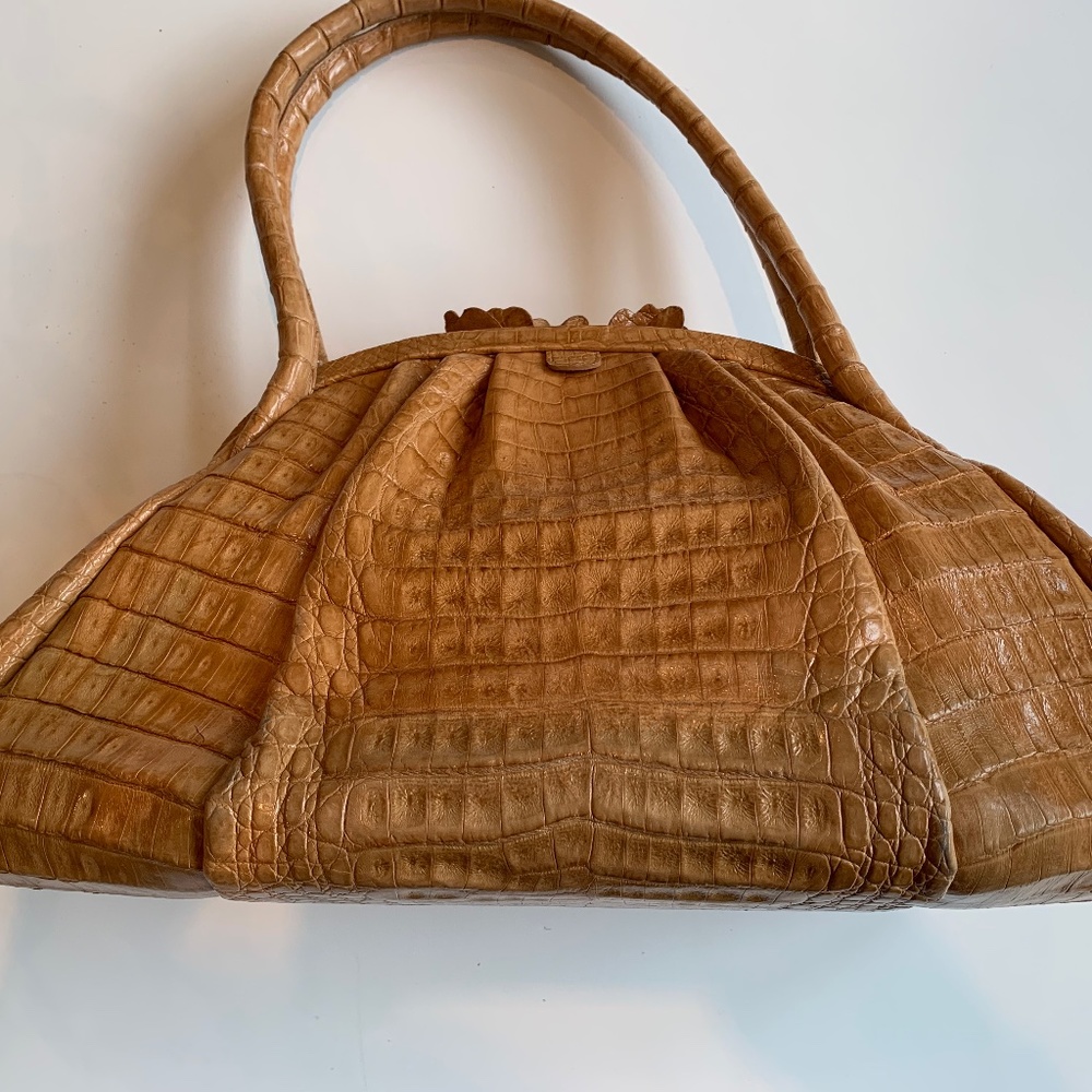 Nancy gonzalez camel crocodile hand / shoulder bag